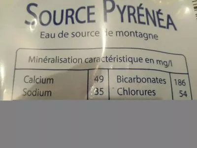 Mängden socker i Eau de source de montagne - Source Pyrénéa