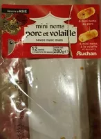 Mängden socker i RECETTE D'ASIEmini nems porc et volaille sauce nuoc mam12 mini nems + 2 sachets de sauce6 mini nems au porc6 mini nems à la volaille et au curry