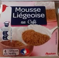 Mängden socker i AUCHAN COEUR mousse liégeoise café 4X80G