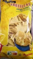 Mängden socker i Tortilla Chips Nature à l'huile de tournesol