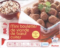 Mängden socker i Mini boulettes* cuites* à base de préparation de viande de bœuf et de protéines de soja assaisonnée