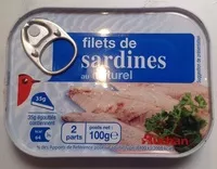 Mängden socker i Filets de sardines au naturel