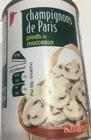 Mängden socker i Champignons de Paris pieds et morceaux