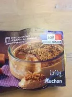 Mängden socker i Auchan gourmetcreme onctueuse au caramel avec sachet d eclats de caramel