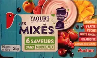 Mängden socker i Les mixés6 saveurs : Mangue Fraise Pêche - Fruits rouges Nectarine Framboise