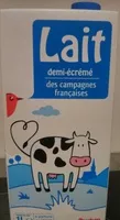 Mängden socker i Lait demi-écréméen face avant ne pas mettre de picto nutritionnel ni la phrase de renvoi % des Repères ou AQR