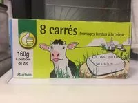 Mängden socker i 8 carrésfromages fondus à la crème