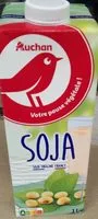 Mängden socker i Sojapicto : Soja origine FrancePicto : Agiter avant de servirPicto : Auchan Votre pause végétal !