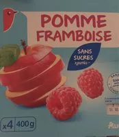 Mängden socker i Pomme framboise sans sucres ajoutés**Contient des sucres naturellement présents