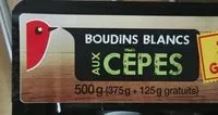 Mängden socker i Boudins blancs aux cèpes, aromatisés