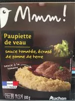 Mängden socker i Paupiette de veau sauce tomatée écrasé de pomme de terre