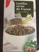 Mängden socker i Lentilles vertes sachet cuisson 8min