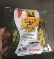 Mängden socker i Pâtes & SaladePoulet cruditésPâtes torsades, Salade, Dés de poulet, Carottes râpéesTomates cerisesSauce Cocktail