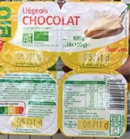 Mängden socker i Liégeois chocolat BIO