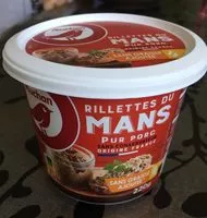 Mängden socker i Rillettes du Mans pur porc sans conservateur sans graisse ajoutée