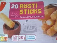Mängden socker i Rösti Sticks* - sauce saveur barbecue *bâtonnets à base de pommes de terre