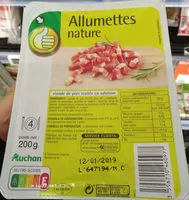 Mängden socker i Allumettes nature Auchan