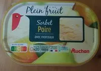 Mängden socker i Plein fruit - sorbet poire - avec morceaux