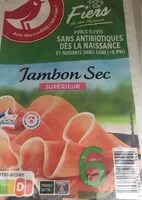 Mängden socker i Jambon Sec Supérieur, Fabriqué à partir de porcs élevés sans antibiotiques dès la naissance et nourris sans OGM (<0.9%)