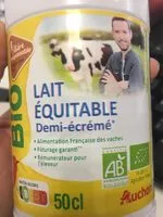Mängden socker i Auchan BioLAIT DEMI ECREMEORIGINE FRANCE SOLIDAIRES POUR SOUTENIR NOS PRODUCTEURSFilière responsable50 cL