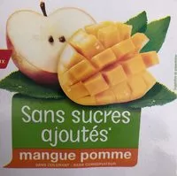 Mängden socker i Sans sucres ajoutés*mangue pommecontient des sucres naturellement présents