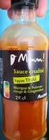 Mängden socker i Sauce crudité mangue - poivron rouge gingembre Façon Thaï 25 cl