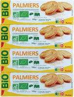 Mängden socker i Auchan bio biscuits palmiers 4x100g