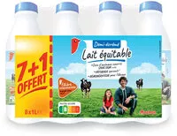 Mängden socker i LAIT DEMI ECREMESOLIDAIRES POUR SOUTENIR NOS PRODUCTEURS*Plus juste rémunération*Vaches nourries sans OGM* -* <0.9%7+1 x1L