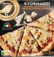 Mängden socker i Pizza 4 formaggimozzarella, gorgonzola AOP, Asiago AOP, Pecorino Romano AOPLa tomate provient d'Italie et le blé et le lait de la mozzarella ne proviennent pas d'Italie