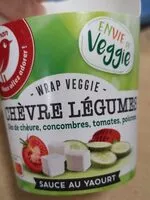 Mängden socker i Wrap veggieChèvre légumesDés de chèvre, concombre, tomates, poivrons