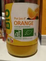 Mängden socker i Pur jus d'orange issu de l'agriculture biologique