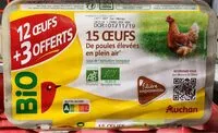 Mängden socker i Auchan bio oeufs ppa poule elevee en plein air fil x12 + 3