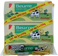 Mängden socker i Beurre demi-sel auchan