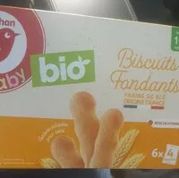 Mängden socker i Auchan Baby BIO biscuits fondants 120g. goûter. texture adaptée pour bébé, dès 10 mois. Fabriqué en France*