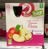 Mängden socker i Auchan Baby Bio - Purée de fruits - Pomme Poire