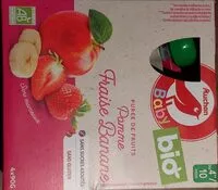 Mängden socker i Auchan Baby Bio - Purée de fruits - Pomme Fraise Banane