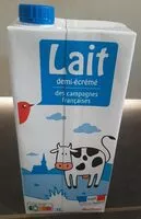 Mängden socker i Auchanlait demi écréméorigine France