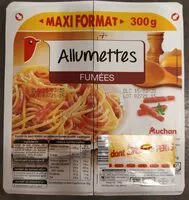 Mängden socker i Auchan allumette fumes 2x150g dt 50g offert