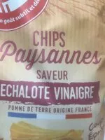 Mängden socker i Chips paysannes saveur echalote vinaigre