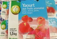 Mängden socker i Yaourt brassé aux fruits saveurs fraise, abricot, fruits rouges, pêche.