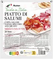 Mängden socker i Piatto do salumi, coppa, salame napoli, specchio affumicato