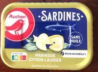Mängden socker i AUCHAN SARDINES MARINADE CITRON LAURIER - SANS HUILE 135g