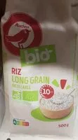 Mängden socker i AUCHAN BIO RIZ LONG GRAIN INCOLLABLE CUISSON RAPIDE 500g
