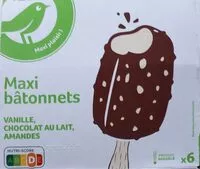 Mängden socker i Maxi bâtonnetsvanille, chocolat au lait, amandes