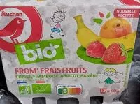 Mängden socker i FROM FRAIS FRUITS BIOabricot, banane, fraise, framboise