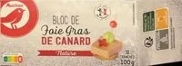 Mängden socker i Bloc de foie gras de canard mi-cuit