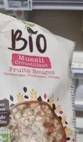 Mängden socker i Muesli croustillant fruits rougesCanneberges, Framboises, Fraises