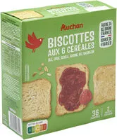 Mängden socker i Biscottes aux 6 céréalesblé, orge, seigle, avoine, riz, sarrazin