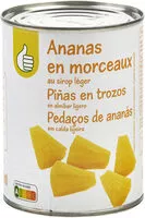 Mängden socker i Ananas en morceaux au sirop leger