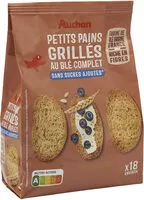 Mängden socker i Petits Pains Grillés complet sans sucres ajoutés*